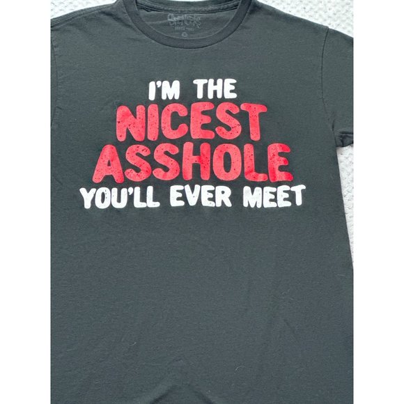 Spencers Shirt Unisex Small Im The Nicest AHole Youll Ever Meet Graphic Crewneck - Picture 2 of 10
